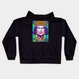 Queen Elizabeth II - Geometric Tie-Dye Kids Hoodie